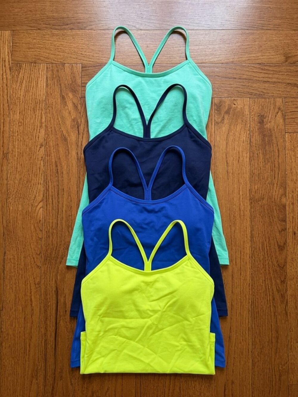 LOT OF 3: LULULEMON *Luon Power Y Tank Court Sports Brights Collection Size 6